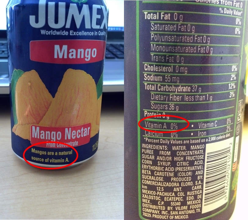 Jumex Mangos Juice Is A Big Fat Vitamin A Liar